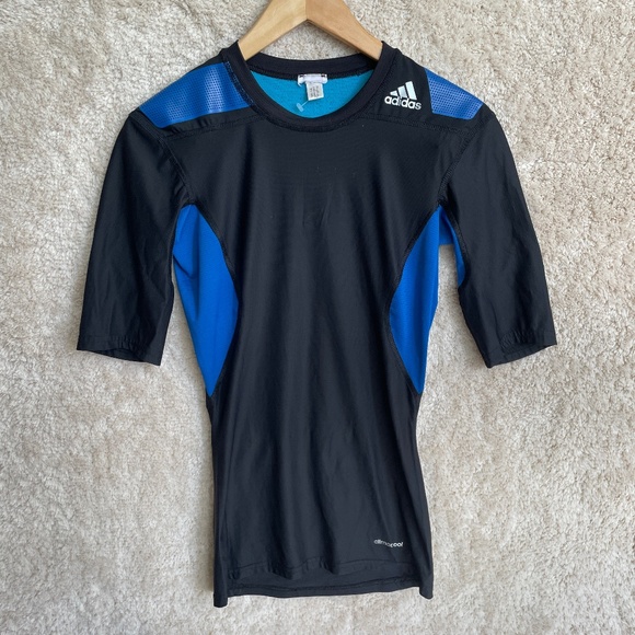 Adidas TechFit Compression Top Mens Size M Black Active BodyFit Pullover Shirt - Picture 1 of 10